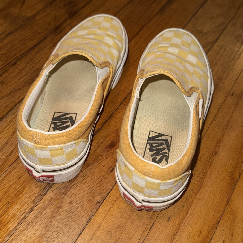Vans Class Slip On, Mustard Yellow Checkered, Mens 4.0/Womens 5.5 - Picture 4 of 7